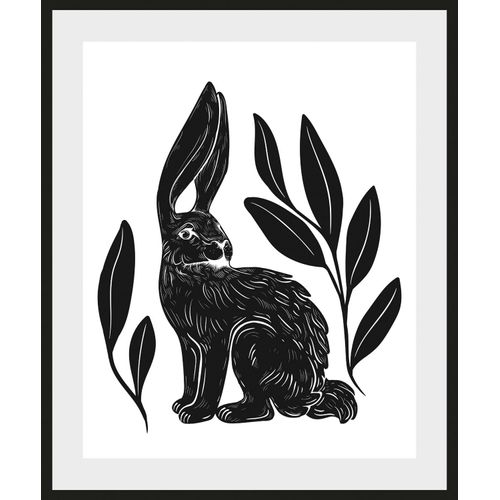 4049009931133 - Bild QUEENCE Aino Bilder Gr B H 40 cm x 50 cm Wandbild Hase Hochformat 1 St schwarz Kunstdrucke Bilder