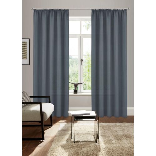 6941446629858 - Vorhang BRUNO BANANI Lagan Gr 5 grau (anthrazit) B140cm H265cm Polyester Polyester Gardinen 2-er Set gewebt Microfaser versch Größen einfarbig Bestseller