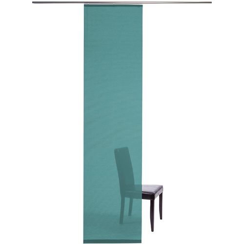 4043343584024 - Schiebegardine Manhattan Gardinen Gr 245 cm Paneelwagen 60 cm blau (türkis) Schiebegardinen transparent Gardine modern Wohnzimmer Schlafzimmer