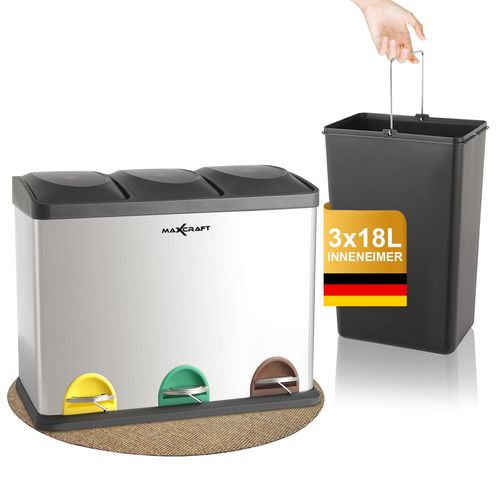 4260595750476 - Mülleimer Treteimer mit 3 Behältern - 60 Liter (3 x 20 Liter) 4260595750476 - Mülleimer Treteimer mit 3 Behältern - 60 Liter (3 x 20 Liter)