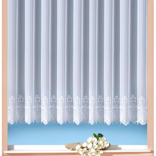 4005385836769 - Gardine WECKBRODT Heidelberg Gr 4 weiß Gardinen 145cm Kräuselband 750cm Polyester Store Voile mit 1 oder 2 Bordüren Kante gebogt floral B750cm H145cm