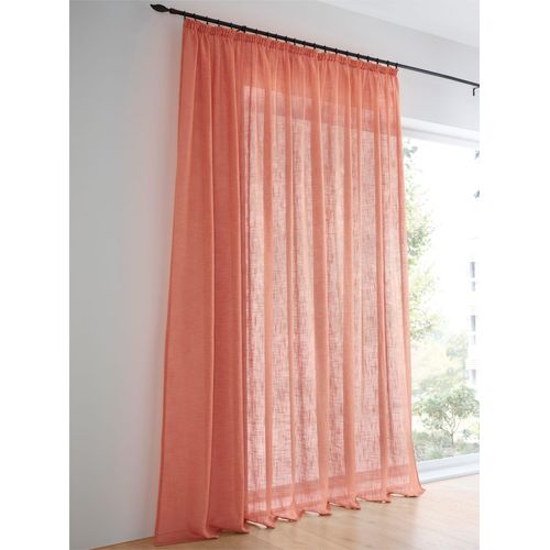 6930325705806 - Gardine HEINE HOME Gardinen Gr 145 cm Universalzugband 140 cm orange (terracotta) Halbtransparente Gardinen