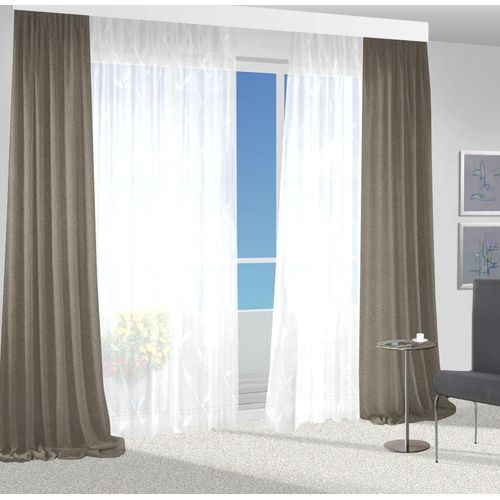 4032107278613 - Vorhang VHG Una Gr 5 braun (hellbraun) B140cm H245cm Polyester Gardinen 4032107278613 - Vorhang VHG Una Gr 5 braun (hellbraun) B140cm H245cm Polyester Gardinen