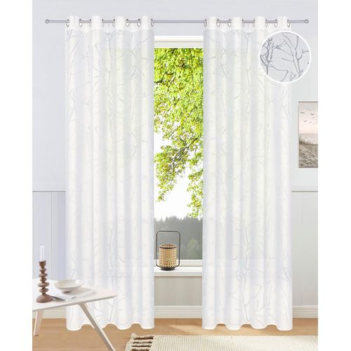 6930325740906 - Gardine MY HOME Anna Gr 6 weiß B140cm H295cm Ausbrenner Polyester Viskose Gardinen Äste-Motiv Polyester Topseller 6930325740906 - Gardine MY HOME Anna Gr 6 weiß B140cm H295cm Ausbrenner Polyester Viskose Gardinen Äste-Motiv Polyester Topseller