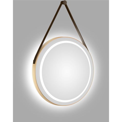 4260671850250 - Spiegel TALOS CORVIA gold (goldfarben) B50cm H50cm T25cm Aluminium Spiegel austauschbare LED Beleuchtung Shine in matt Ø50 cm