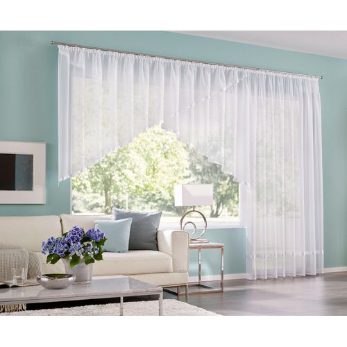 6930325418775 - Kuvertstore MY HOME Eby Gr 6 weiß B400cm H140cm Satin Polyester Gardinen Gardine Fertiggardine transparent 6930325418775 - Kuvertstore MY HOME Eby Gr 6 weiß B400cm H140cm Satin Polyester Gardinen Gardine Fertiggardine transparent