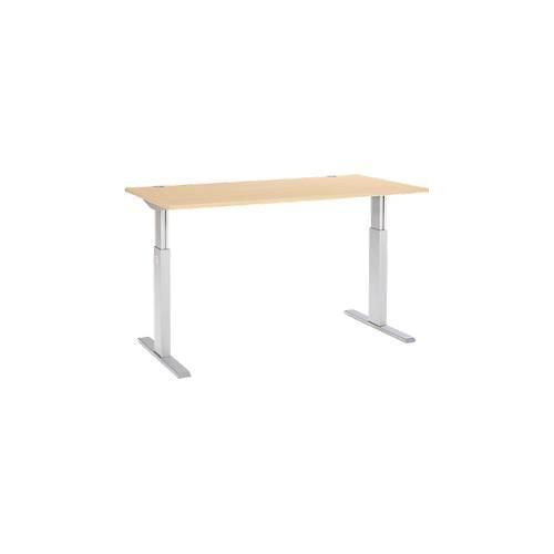 4250510855225 - Select Schreibtisch ERGO-T elektrisch höhenverstellbar Rechteck T-Fuß B 1600 x T 800 x H 725-1185 mm Ahorn-Dekor weißaluminium 4250510855225 - Select Schreibtisch ERGO-T elektrisch höhenverstellbar Rechteck T-Fuß B 1600 x T 800 x H 725-1185 mm Ahorn-Dekor weißaluminium