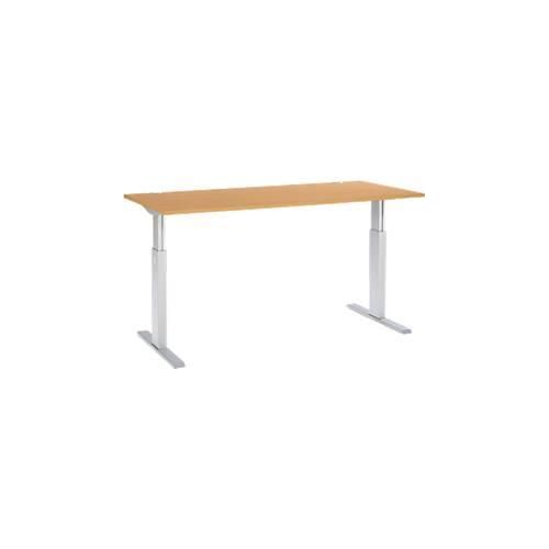 4250510855263 - Select Schreibtisch ERGO-T elektrisch höhenverstellbar Rechteck T-Fuß B 1800 x T 800 x H 725-1185 mm Buche-Dekor weißaluminium 4250510855263 - Select Schreibtisch ERGO-T elektrisch höhenverstellbar Rechteck T-Fuß B 1800 x T 800 x H 725-1185 mm Buche-Dekor weißaluminium