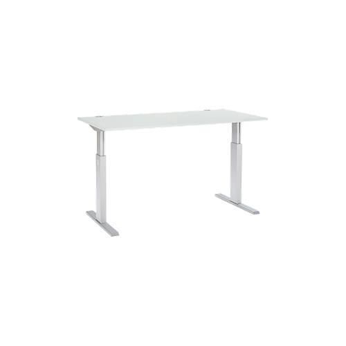 4250510855201 - Select Schreibtisch ERGO-T elektrisch höhenverstellbar Rechteck T-Fuß B 1600 x T 800 x H 725-1185 mm lichtgrau weißaluminium 4250510855201 - Select Schreibtisch ERGO-T elektrisch höhenverstellbar Rechteck T-Fuß B 1600 x T 800 x H 725-1185 mm lichtgrau weißaluminium