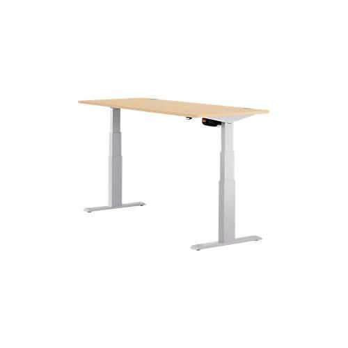 4250510855478 - Select Schreibtisch ERGO-T elektrisch höhenverstellbar Rechteck T-Fuß B 1600 x T 800 x H 640-1300 mm Ahorn-Dekor weißaluminium 4250510855478 - Select Schreibtisch ERGO-T elektrisch höhenverstellbar Rechteck T-Fuß B 1600 x T 800 x H 640-1300 mm Ahorn-Dekor weißaluminium