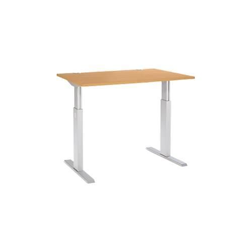 4250510855164 - Select Schreibtisch ERGO-T elektrisch höhenverstellbar Rechteck T-Fuß B 1200 x T 800 x H 725-1185 mm Buche-Dekor weißaluminium 4250510855164 - Select Schreibtisch ERGO-T elektrisch höhenverstellbar Rechteck T-Fuß B 1200 x T 800 x H 725-1185 mm Buche-Dekor weißaluminium