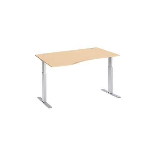 4250510855324 - Select Schreibtisch ERGO-T elektrisch höhenverstellbar Freiform Ansatz links T-Fuß B 1800 x H 725-1185 mm Ahorn-Dekor weißalu 4250510855324 - Select Schreibtisch ERGO-T elektrisch höhenverstellbar Freiform Ansatz links T-Fuß B 1800 x H 725-1185 mm Ahorn-Dekor weißalu