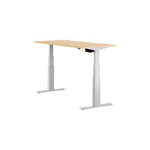 4250510855423 - Select Schreibtisch ERGO-T elektrisch höhenverstellbar Rechteck T-Fuß B 1200 x T 800 x H 640-1300 mm Ahorn-Dekor weißaluminium 4250510855423 - Select Schreibtisch ERGO-T elektrisch höhenverstellbar Rechteck T-Fuß B 1200 x T 800 x H 640-1300 mm Ahorn-Dekor weißaluminium