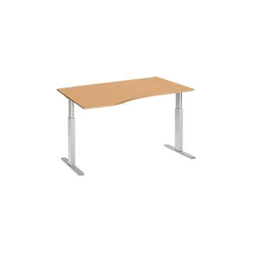 4250510855317 - Select Schreibtisch ERGO-T elektrisch höhenverstellbar Freiform Ansatz links T-Fuß B 1800 x H 725-1185 mm Buche-Dekor weißalu 4250510855317 - Select Schreibtisch ERGO-T elektrisch höhenverstellbar Freiform Ansatz links T-Fuß B 1800 x H 725-1185 mm Buche-Dekor weißalu