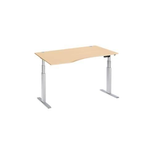 4250510855577 - Select Schreibtisch ERGO-T elektrisch höhenverstellbar Freiform Ansatz links T-Fuß B 1800 x H 640-1300 mm Ahorn-Dekor weißalu 4250510855577 - Select Schreibtisch ERGO-T elektrisch höhenverstellbar Freiform Ansatz links T-Fuß B 1800 x H 640-1300 mm Ahorn-Dekor weißalu