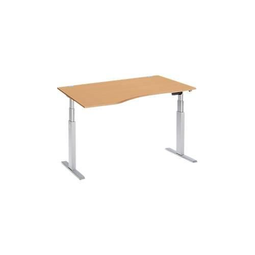 4250510855560 - Select Schreibtisch ERGO-T elektrisch höhenverstellbar Freiform Ansatz links T-Fuß B 1800 x H 640-1300 mm Buche-Dekor weißalu 4250510855560 - Select Schreibtisch ERGO-T elektrisch höhenverstellbar Freiform Ansatz links T-Fuß B 1800 x H 640-1300 mm Buche-Dekor weißalu
