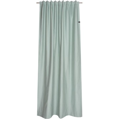4005414469609 - Vorhang SCHÖNER WOHNEN-KOLLEKTION Soft Gardinen Gr 130 cm Multifunktionsband 250 cm grün (hellgrün) Landhaus Gardinen mit Lederapplikation