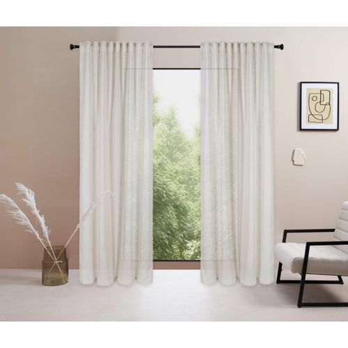 6941446620473 - Gardine LEGER HOME BY LENA GERCKE Marusha Gardinen Gr 145 cm Multifunktionsband 140 cm beige (cream) Esszimmergardinen halbtransparent Leinenoptik gewebt verschiedene Größen