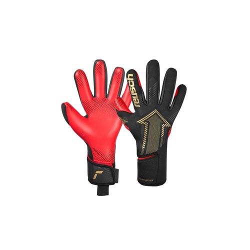 4060485567043 - Torwarthandschuhe REUSCH Fastgrip Gold X GluePrint Damen Gr 105 schwarz (schwarz rot) 58% Elastodien 34% Polyester 6% Polyurethan 2% Polyamid mehrfarbig Handschuhe mit Hybrid Negative Cut