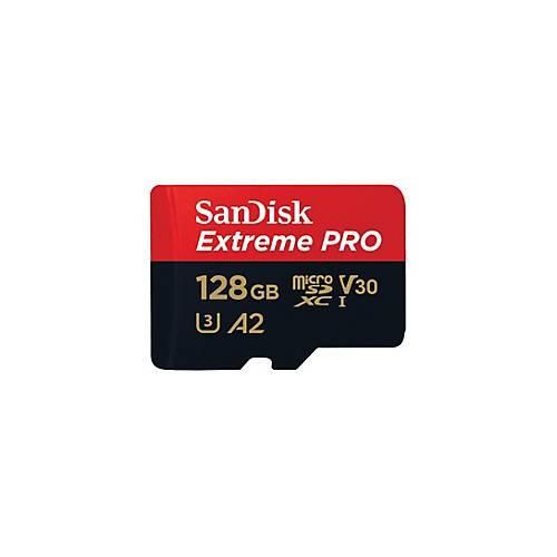 0619659188528 - SanDisk Extreme Pro - Flash-Speicherkarte (microSDXC-an-SD-Adapter inbegriffen) - 128 GB - A2   Video Class V30   UHS-I U3   Class10 - microSDXC UHS-I