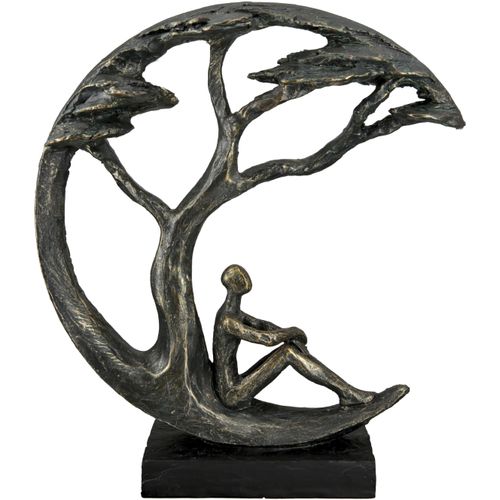 4063387376102 - Dekofigur CASABLANCA BY GILDE Skulptur Daydreamer Dekofiguren Gr B H T 26 cm x 32 cm x 75 cm braun (bronzefarben) Deko-Objekte