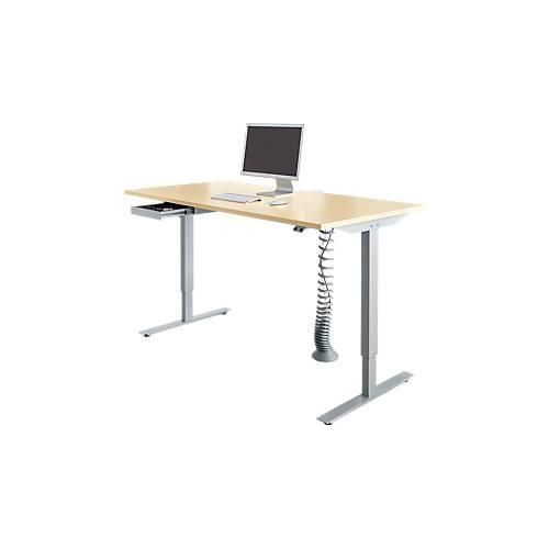 4251898810981 - Select Schreibtisch Start Off elektrisch höhenverstellbar Rechteck T-Fuß B 1600 mm Ahorn weißalu + Schublade & Kabelspirale 4251898810981 - Select Schreibtisch Start Off elektrisch höhenverstellbar Rechteck T-Fuß B 1600 mm Ahorn weißalu + Schublade & Kabelspirale