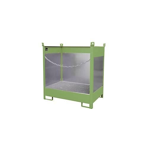 4052462041509 - Fass-Stapelpalette FSP-2 G Spritzschutzwand 3-seitig Kap 2 x 200 l Fass grün 4052462041509 - Fass-Stapelpalette FSP-2 G Spritzschutzwand 3-seitig Kap 2 x 200 l Fass grün