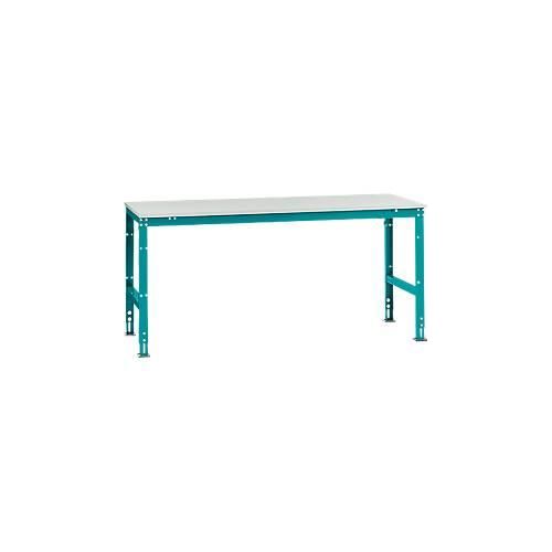4045916070866 - AU41215021 Arbeits-Grundtisch UNIVERSAL Standard mit Melaminplatte BxTxH = 2000 x 1000 x 760-870 mm Wasserblau