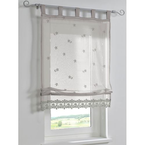 6930325795616 - Raffrollo HEINE HOME Raffrollos Gr 130 cm Schlaufen 100 cm grau (hellgrau)