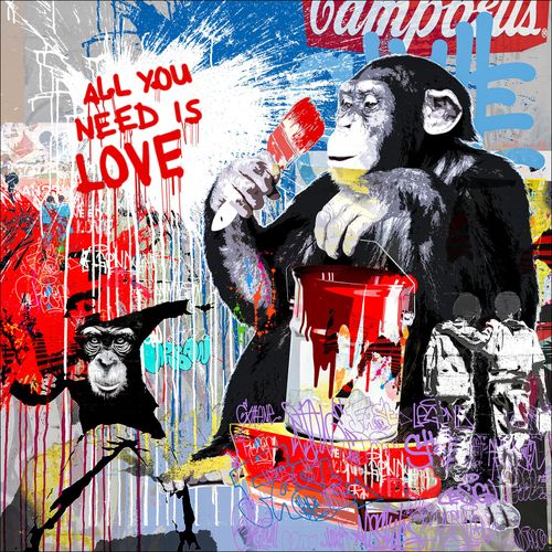 4019449497162 - PRO ART Glasbild PAINTING MONKEY (BHT 30x30x130 cm) BHT 30x30x130 cm bunt Acrylglasbild 4019449497162 - PRO ART Glasbild PAINTING MONKEY (BHT 30x30x130 cm) BHT 30x30x130 cm bunt Acrylglasbild