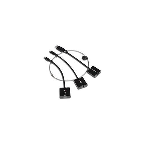 4002888383042 - LINDY 38304 DisplayPort   HDMI   Mini-DisplayPort   USB-C® Konverter [3x DisplayPort Stecker Mini-DisplayPort Stecker USB-C® Stecker - 3x HDMI-Buchse] Schwarz