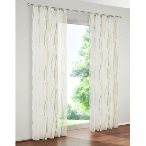 6920192996629 - Gardine MY HOME Dimona Gr 6 beige (creme grün) B140cm H295cm Voile Polyester Gardinen 2er-Set Bestseller Polyester Wellen 6920192996629 - Gardine MY HOME Dimona Gr 6 beige (creme grün) B140cm H295cm Voile Polyester Gardinen 2er-Set Bestseller Polyester Wellen