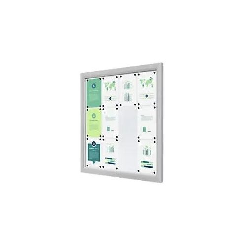8596052167942 - SHOWDOWN Vitrine Magnetisch 12 x A4 Wandmontiert Abschließbar Außenbereich 97 (B) x 1012 (H) cm Silber 8596052167942 - SHOWDOWN Vitrine Magnetisch 12 x A4 Wandmontiert Abschließbar Außenbereich 97 (B) x 1012 (H) cm Silber