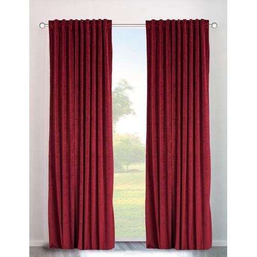 6973124814683 - Vorhang MY HOME Velvet uni Gardinen Gr 175 cm Multifunktionsband 140 cm rot Badezimmergardinen Gardine Samt