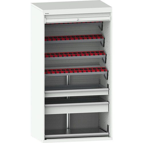 7612269049756 - LISTA CNC-Schrank mit Rollladen 7 Ebenen 56 Halter ISO-SK 40 lichtgrau RAL 7035