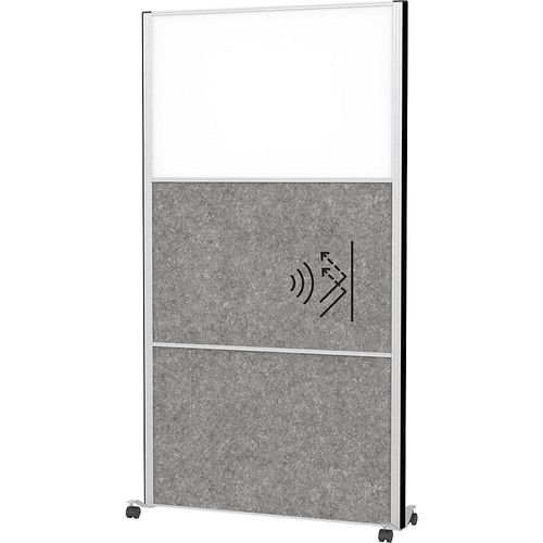 4002390089883 - MAUL Stellwandsystem MAULconnecto 2x Akustikvlies dunkel 1x Whiteboard Klettverbindung auf Rollen H 1800 x B 1000 mm silber 4002390089883 - MAUL Stellwandsystem MAULconnecto 2x Akustikvlies dunkel 1x Whiteboard Klettverbindung auf Rollen H 1800 x B 1000 mm silber