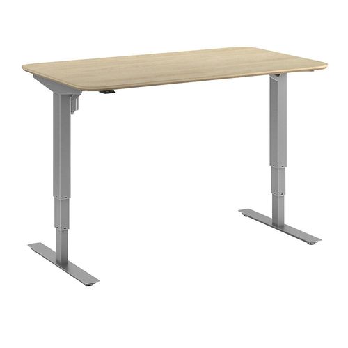 4061753261359 - Schreibtisch Atlanta Trend elektrisch höhenverstellbar gerade abgerundete Ecken BxT 1400 x 800 mm Eiche silber 4061753261359 - Schreibtisch Atlanta Trend elektrisch höhenverstellbar gerade abgerundete Ecken BxT 1400 x 800 mm Eiche silber