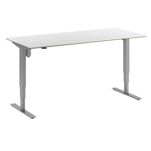 4061753261687 - Schreibtisch Atlanta Trend elektrisch höhenverstellbar gerade BxT 1800 x 800 mm weiß silber