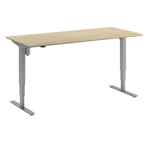 4061753261656 - Schreibtisch Atlanta Trend elektrisch höhenverstellbar gerade BxT 1800 x 800 mm Eiche silber 4061753261656 - Schreibtisch Atlanta Trend elektrisch höhenverstellbar gerade BxT 1800 x 800 mm Eiche silber
