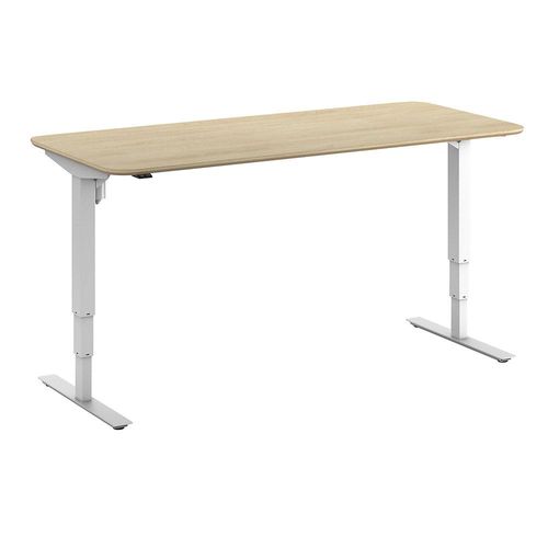 4061753261618 - Schreibtisch Atlanta Trend elektrisch höhenverstellbar gerade abgerundete Ecken BxT 1800 x 800 mm Eiche weiß 4061753261618 - Schreibtisch Atlanta Trend elektrisch höhenverstellbar gerade abgerundete Ecken BxT 1800 x 800 mm Eiche weiß