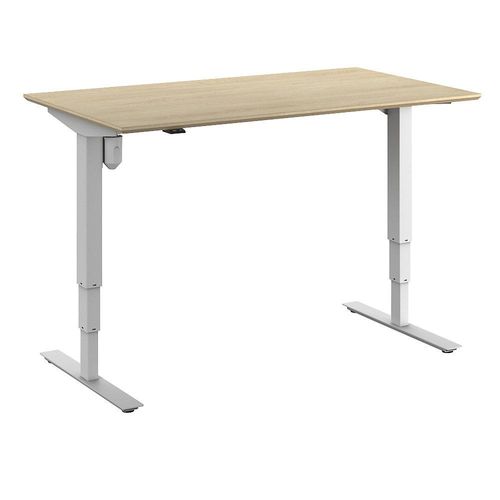 4061753261434 - Schreibtisch Atlanta Trend elektrisch höhenverstellbar gerade BxT 1400 x 800 mm Eiche weiß 4061753261434 - Schreibtisch Atlanta Trend elektrisch höhenverstellbar gerade BxT 1400 x 800 mm Eiche weiß