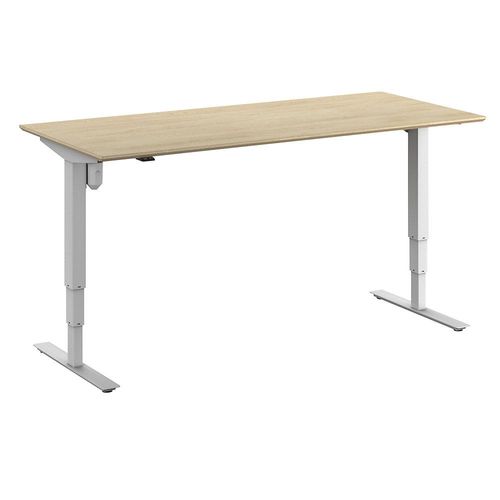 4061753261670 - Schreibtisch Atlanta Trend elektrisch höhenverstellbar gerade BxT 1800 x 800 mm Eiche weiß 4061753261670 - Schreibtisch Atlanta Trend elektrisch höhenverstellbar gerade BxT 1800 x 800 mm Eiche weiß