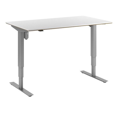 4061753261441 - Schreibtisch Atlanta Trend elektrisch höhenverstellbar gerade BxT 1400 x 800 mm weiß silber 4061753261441 - Schreibtisch Atlanta Trend elektrisch höhenverstellbar gerade BxT 1400 x 800 mm weiß silber