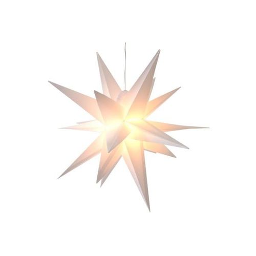 4057984012051 - X-mas Art Collection - 3D Leuchtstern Kunststoff 57 cm weiss mit Timer und Netzadapter - Weiss