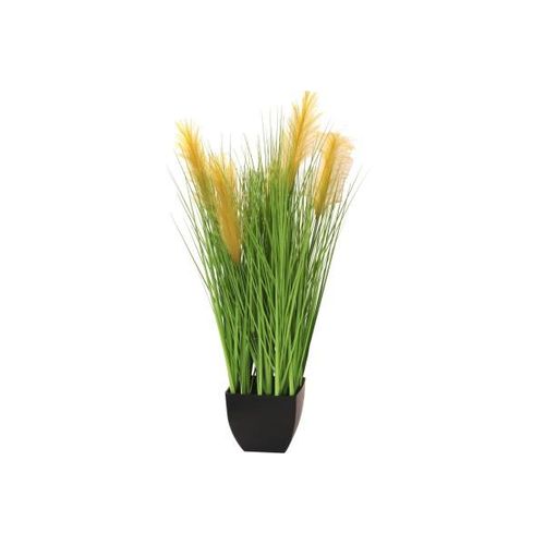 4057984005350 - Design Decoration - Kunstpflanze Ufergras goldene Blüten 95 cm im Übertopf eckig - Grün gold 4057984005350 - Design Decoration - Kunstpflanze Ufergras goldene Blüten 95 cm im Übertopf eckig - Grün gold