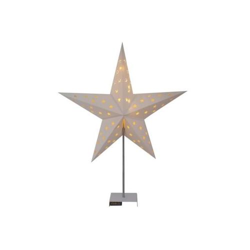 4057984001789 - Sonstige - Weihnachtsstern auf Metallfuß mit 10 LEDs & Timer Weiß 60 cm - Weiß silber 4057984001789 - Sonstige - Weihnachtsstern auf Metallfuß mit 10 LEDs & Timer Weiß 60 cm - Weiß silber