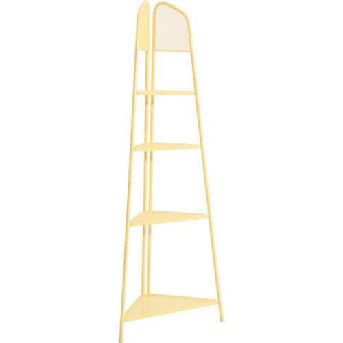 4260278799136 - Metall Balkon Eckregal Regal Standregal Ablage Aufbewahrung Eckschrank gelb 4260278799136 - Metall Balkon Eckregal Regal Standregal Ablage Aufbewahrung Eckschrank gelb