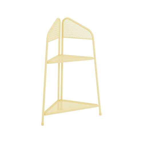 4260278799105 - Metall Balkon Eckregal Regal Standregal Ablage Aufbewahrung Eckschrank gelb 4260278799105 - Metall Balkon Eckregal Regal Standregal Ablage Aufbewahrung Eckschrank gelb