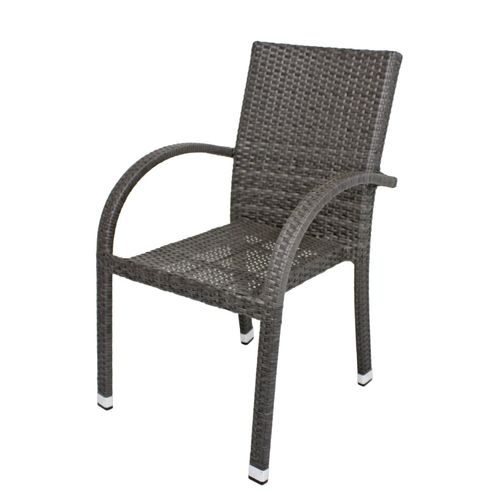 4059865347641 - 2x Stapelstuhl MODESTO Gastro Polyrattan Gartenstuhl Terrassen Stuhl Garten GRAU 4059865347641 - 2x Stapelstuhl MODESTO Gastro Polyrattan Gartenstuhl Terrassen Stuhl Garten GRAU