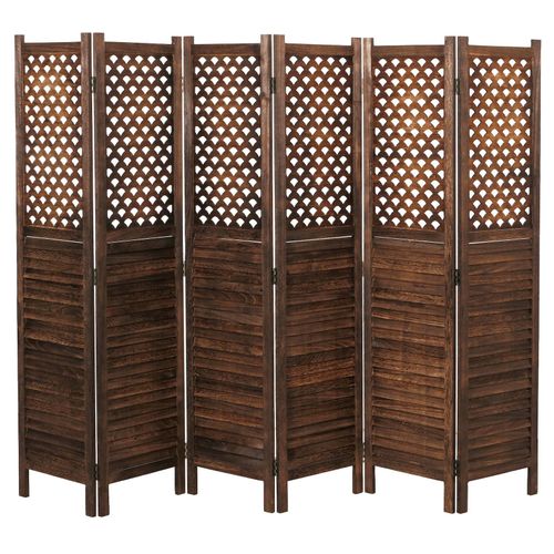 4057651711188 - Paravent MCW-A84 Raumteiler Trennwand Sichtschutz Ornamente 170x245cm ~ braun